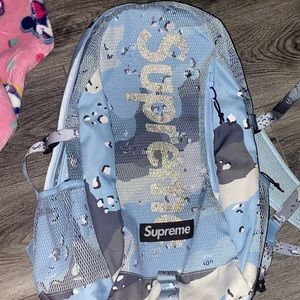 Supreme blue chocolate chip camo backpack